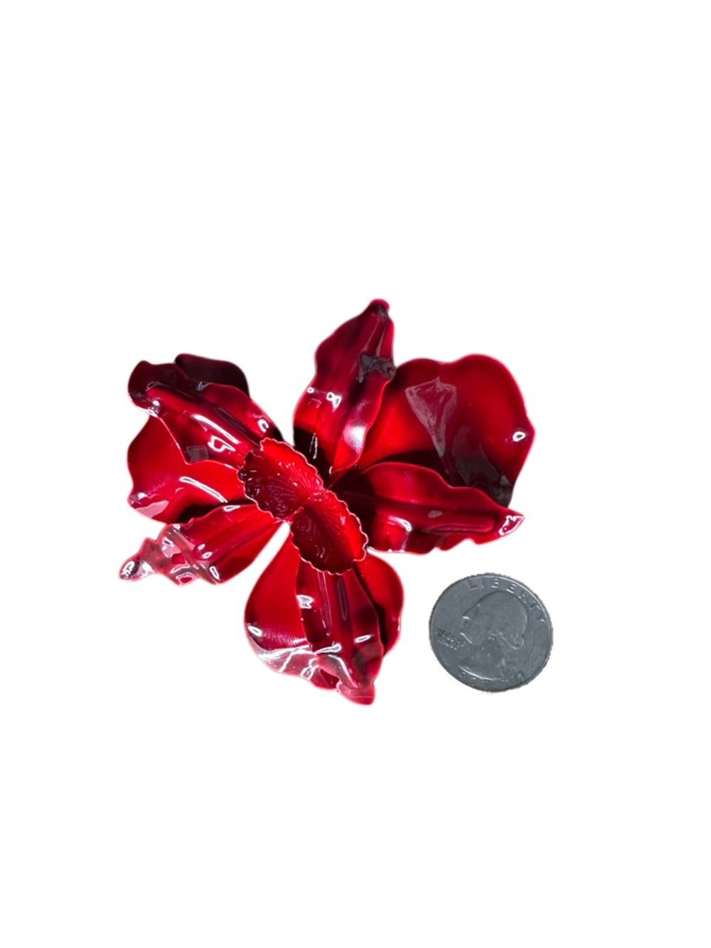 Red Floral Statement Ring - Women Accessories - Picture 5 of 5